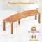 Wooden Outdoor Curved Fire Pit Bench with Slatted Seat and Adjustable Foot-pad 2-Seater for Porch or Garden